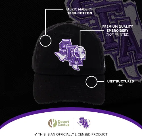 Vista 4 de Desert Cactus Stephen F. Austin State University - Gorra de béisbol de leñadores SFA con ala bordada, correa de tela ajustable, para adultos