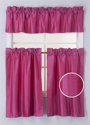 Vista 11 de Rooney - Juego de 3 cortinas opacas con respaldo térmico para ventana de cocina (negro)
