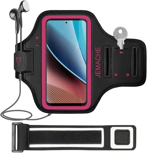 Vista 10 de Moto G Stylus/Pure/Power Armband, JEMACHE Gym Workouts Running Arm Band para Motorola Moto G Stylus/Pure/Power/Play (5G) 2023 2022 2021 (negro)