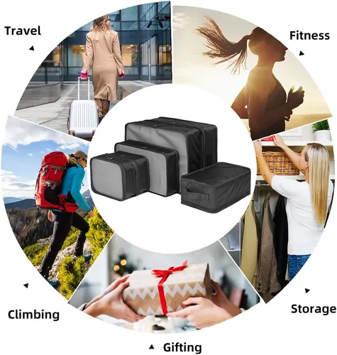 Vista 4 de Cubos JJ POWER de empacado para viajes. Bolsas de viaje que incluye bolsa de zapatos