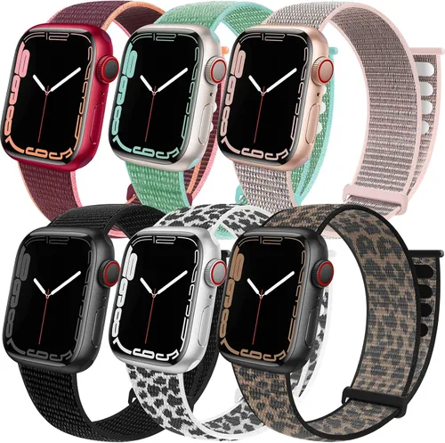 Vista 11 de Paquete de 6 correas deportivas compatibles con Apple Watch de 1.496 in 1.575 in 1.614 in 1.654 in 1.732 in 1.772 in 1.811 in 1.929 in para iWatch
