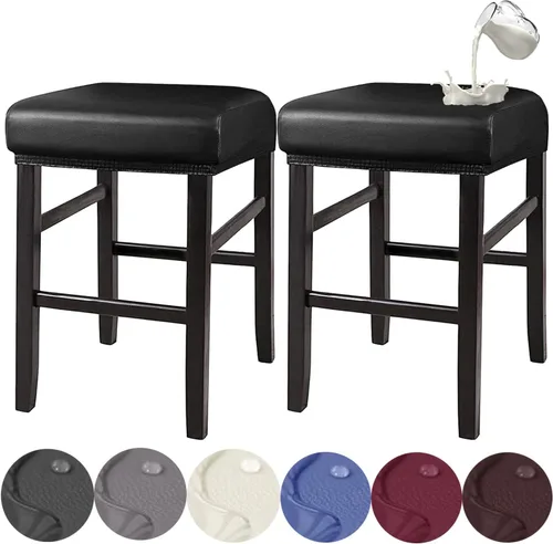 Vista 13 de HFCNMY Fundas de taburete rectangulares, elásticas, impermeables, de poliuretano, rectangulares, fundas de taburete de tocador, fundas de taburete