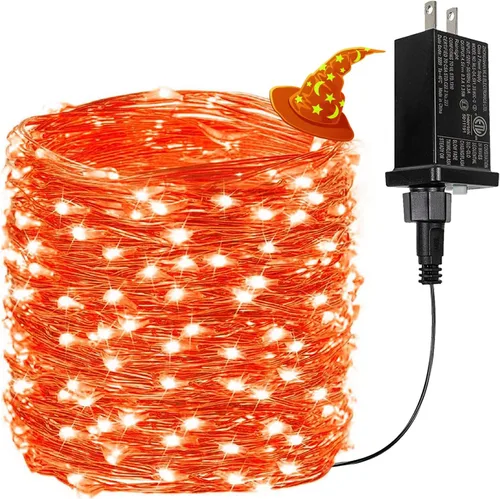 Vista 33 de Guirnalda de luces LED enchufables de 33 pies, impermeable, para exteriores e interiores, 8 modos con temporizador, luz de Navidad, decoración