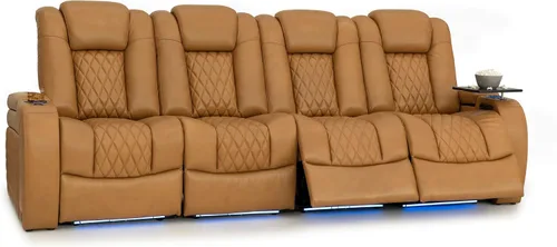 Vista 66 de Seatcraft Asiento de cine en casa Diamante Marrón Reclinable Individual