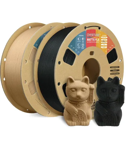 Vista 16 de OVERTURE - Filamento de fibra de carbono PLA para impresora 3D de 1.75 mm, carrete de cartón PLA de 2.2 libras, precisión dimensional +/- 0.02 mm