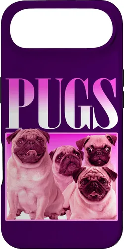 Vista 27 de iPhone 16 Pugs Bootleg Rap Lindo Pug Dog Pet Owners Retro 90's Poster Case