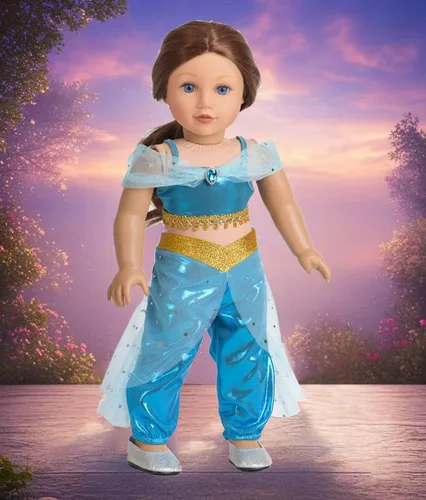 Vista 5 de Ropa de muñeca de 18 pulgadas, 6 juegos de vestidos de princesa, accesorios para disfraz de Jasmine Aurora Belle Blancanieves para muñecas de 18