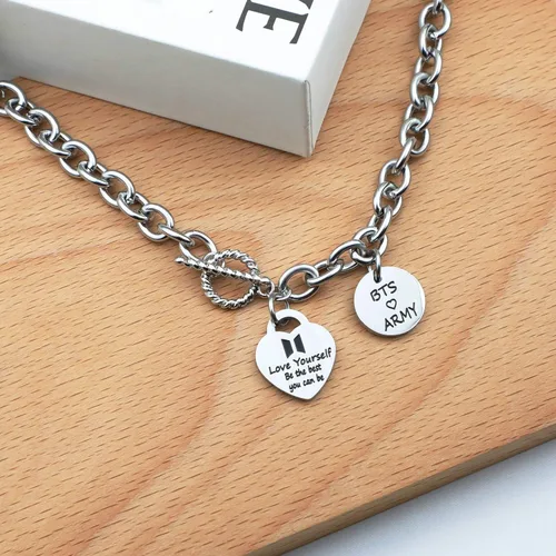 Vista 2 de G-Ahora Bangtan Boys Necklace for Girls Kpop Bangtan Boys Bangtan Necklace Bangtan Boys Army Jewelry Bangtan Boys to Love Yourself Army Necklace