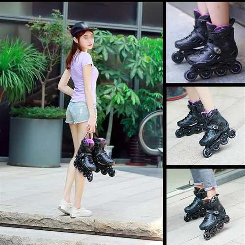 Vista 2 de Patines en línea para niñas y niños, patines profesionales para mujeres, hombres y adultos, cuchillas ajustables para principiantes