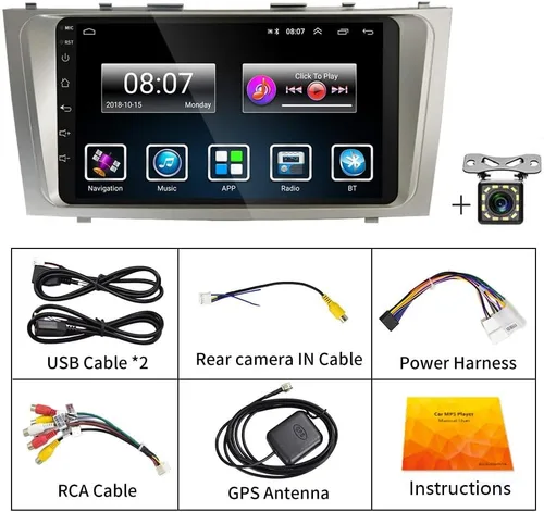 Vista 9 de Radio de coche 5GHz-WiFi 2G+64G para Toyota Camry 2006 2007 2008 2009 2010 2011 con CarPlay Android Auto, 9 pulgadas pantalla táctil Android 15