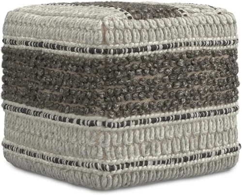 Vista 16 de SIMPLIHOME Fredrik - Puf cuadrado – Otomano de cuero genuino tejido de 18 pulgadas de ancho en negro, reposapiés estilo bohemio o asiento adicional