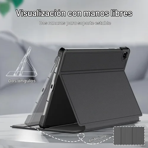Vista 3 de JETech - Funda tipo libro para Samsung Galaxy Tab S6 Lite de 10,4", color negro Cubierta de soporte multiángulo, soporte para bolígrafo S