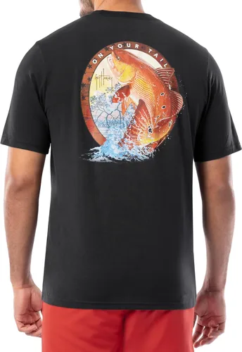 Vista 29 de Guy Harvey Camiseta de manga corta con bolsillo gráfico de algodón OG para hombre Leche de Almendra/Rig Masters