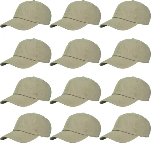 Vista 16 de Gelante Gorras de béisbol 100% algodón liso en blanco tamaño ajustable al por mayor a granel de 12 unidades Verde militar