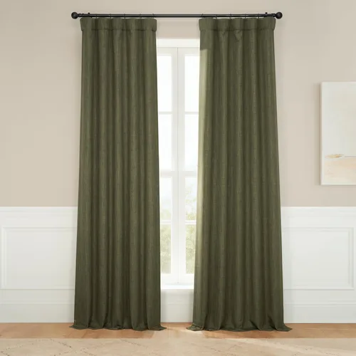 Vista 3 de HPD Half Price Drapes - Cortinas de lino sintético para sala de estar (2 paneles) - 100 pulgadas de ancho x 84 pulgadas de largo - Cortinas