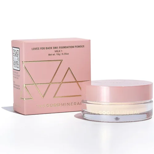 Vista 15 de The Good Mineral Loves-You-Back Base de maquillaje mineral en polvo 3 en 1 (CARAMEL 3) Diseñada para pieles sensibles y propensas al acné para una