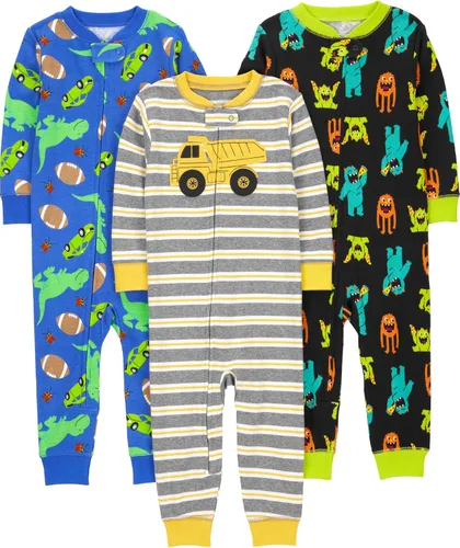 Vista 39 de Simple Joys by Carter's Pijama de algodón sin pies de ajuste cómodo para niños (3 unidades)