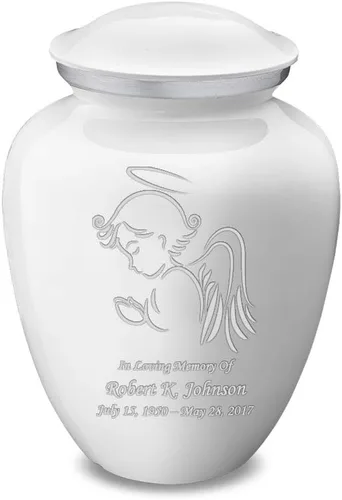 Vista 25 de Geturns - Pequeñas urnas de cremación de ángel personalizadas para cenizas humanas, urna funeraria negra para mujeres y hombres con capacidad