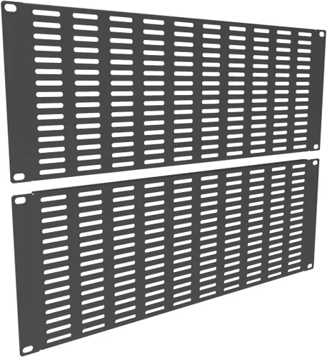 Vista 4 de Paquete de 2 paneles en blanco ventilados de 3U - Panel de relleno de montaje en rack de metal para gabinete o gabinete de rack de servidores