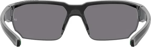 Vista 4 de Under Armour Gafas de sol estilo envolvente Blitzing para hombre, marco negro, lente verde, NegroVerde
