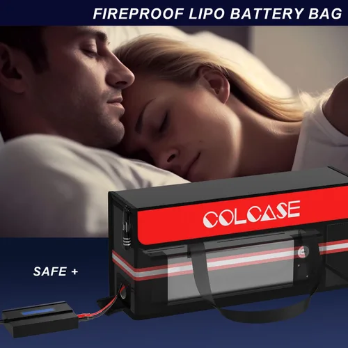 Vista 2 de COLCASE Lipo bolsa ignífuga a prueba de explosiones Ebike almacenamiento de batería de carga Silicone Coated Fiberglass Ebike Battery Lipo Battery