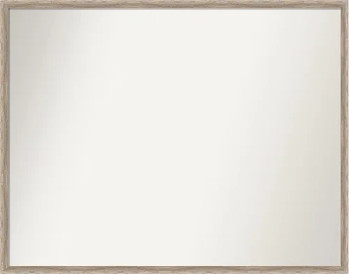 Vista 6 de Amanti Art Espejo de baño blanco para sobre el fregadero, 24 x 27 pulgadas, espejo de tocador rectangular con cuña de madera dura, marco de madera