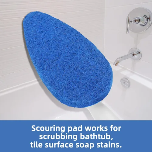Vista 4 de Qaestfy Paquete de 2 almohadillas de repuesto compatibles con QAE008 Cepillo de limpieza para bañera y azulejos con mango largo, modelo QAE009