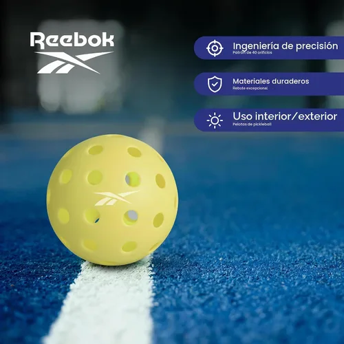 Vista 8 de Reebok - Pickleball Set for 2 Players, Includes 2 Paddles with Cushion Grip and 2 Light-Up Balls, Perfect for Night Play, Durable, Engineered for