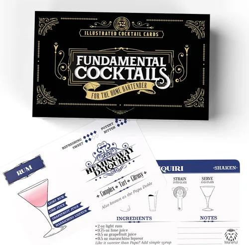 Vista 7 de Tarjetas de recetas de cócteles Cócteles fundamentales para el camarero casero