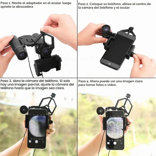 Vista 6 de SVBONY Soporte de adaptador universal para teléfono celular Montura de teléfono telescópico para binocular Monocular Soporte de alcance telescópico