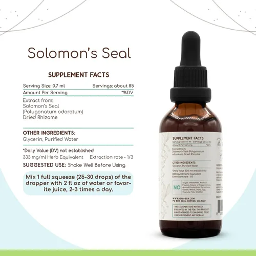 Vista 3 de HerbEra Solomon's Seal B60 - Tintura de extracto de hierbas sin alcohol, gotas líquidas concentradas, sello de Salomón natural