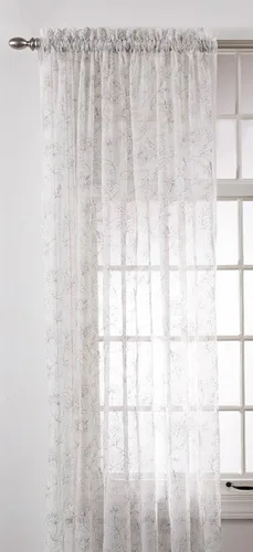 Vista 17 de Renaissance Home Fashion Stylemaster Reese - Cenefa festoneada transparente bordada en capas, 55 x 17 pulgadas, color moca