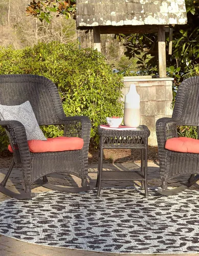 Vista 4 de Unique Loom Outdoor Safari Collection - Alfombra para exteriores, colección Safari (3 pies 3 pulgadas redonda, gris claro/gris) - Leopardo
