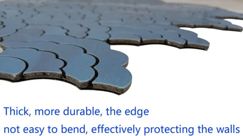 Vista 4 de XUANINY - 11 hojas de azulejos autoadhesivos para salpicaduras de metal, mosaico de aluminio en forma de nube 3D con adhesivo para decoración