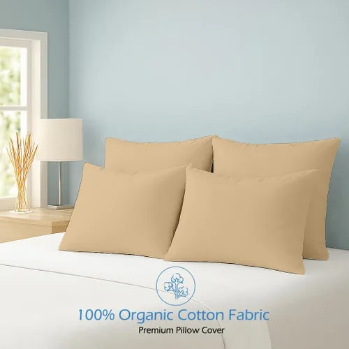 Vista 3 de Comfort Beddings Juego de 4 fundas de almohada King – 100% algodón orgánico, satén de 600 hilos, fundas de almohada suaves y cómodas con cierre