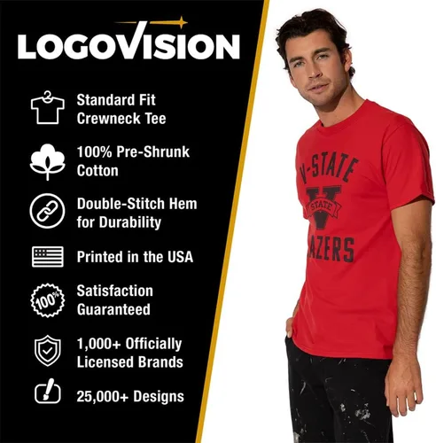 Vista 106 de LOGOVISION Official Collegiate One Color Distressed Logo Short Sleeve for Men & Women T Shirt Collection 3