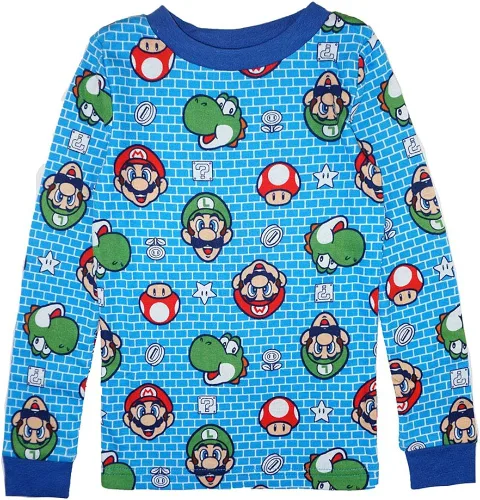 Vista 3 de SUPER MARIO Conjunto de pijama de cuatro piezas para niños