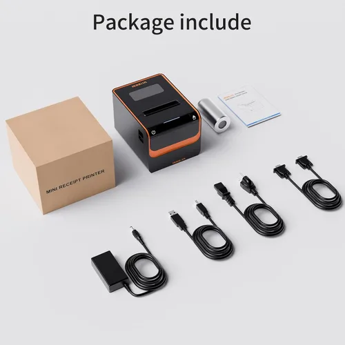 Vista 6 de Rongta Impresora POS, impresora térmica directa de recibos de 3.150 in con cortador automático, interfaz Ethernet serie USB, compatible con cajón
