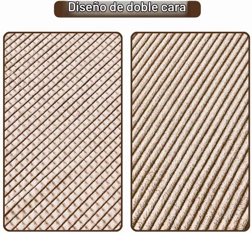 Vista 3 de PLEASANT BOULEVARD Manta Difusa de Tiro de Diseño de Doble Cara a Cuadros Rayada Waffe de Vellón Ligero para Decoración de Cama y Sofá