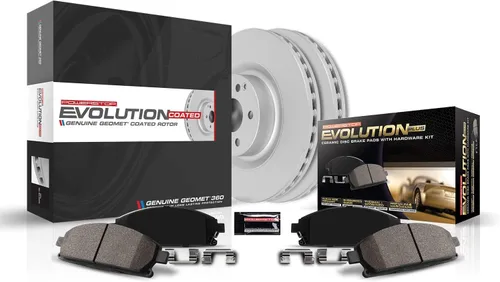 Vista 2 de Power Stop KOE2178 Autospecialty Kit de frenos de repuesto delantero-OE Rotores de freno y pastillas de freno de cerámica para Dodge Durango 2003