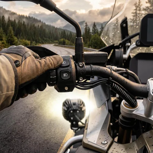 Vista 2 de EVGATSAUTO Kit de interruptor de luz antiniebla para R1200GS, R1250GS, F750GS, F850GS - Botón de control de lámpara antiniebla de motocicleta