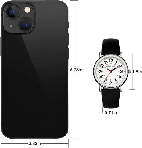 Vista 4 de GOLDEN HOUR Reloj de enfermera impermeable para profesionales médicos estudiantes mujeres y hombres varios colores esfera luminouse de fácil lectura