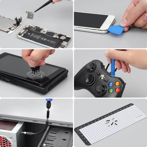 Vista 5 de STREBITO Juego de destornilladores de precisión 153 en 1 pequeño juego de destornilladores magnéticos con funda, kit de herramientas de reparación