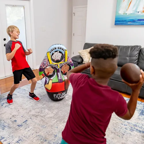 Vista 12 de Franklin Sports Juego de lanzamiento de objetivos de fútbol para niños, juguete inflable de tiro con mini pelotas de fútbol suaves - Divertido juego