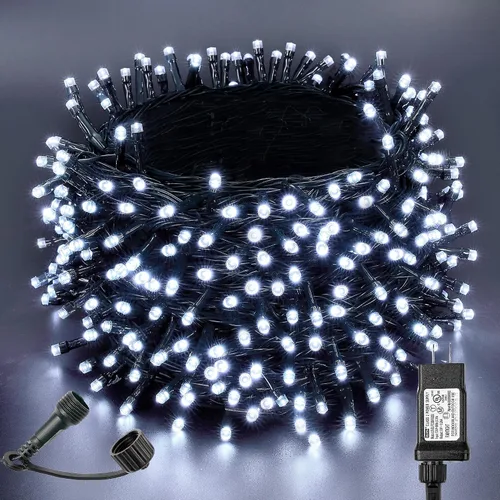 Vista 9 de BlcTec Luces de Navidad blancas cálidas, 300 luces LED de 108 pies para árbol de Navidad con 8 modos, impermeables, con certificación UL