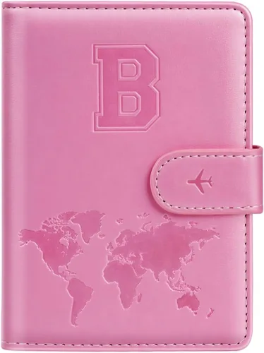 Vista 69 de Funda para Pasaporte Personalizada con Letra de la A a la Z, Billetera de Viaje con Bloqueo RFID, Funda para Pasaporte, Estuche para Pasaporte