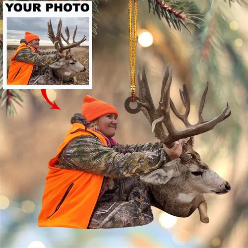 Vista 4 de Personaliza tu adorno fotográfico, adorno de mica con foto personalizada, adorno fotográfico, regalo para Navidad familiar 2024