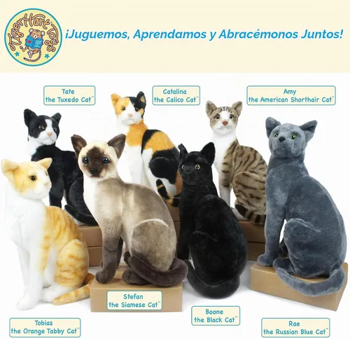 Vista 6 de TigerHart Tobias, el gato atigrado naranja, peluche de 12 pulgadas