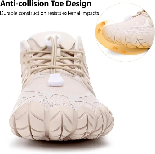 Vista 4 de Zapatos de senderismo para mujer, puntera ancha, cero caída, minimalistas, para entrenamiento, entrenamiento cruzado, senderismo, calzado con tierra