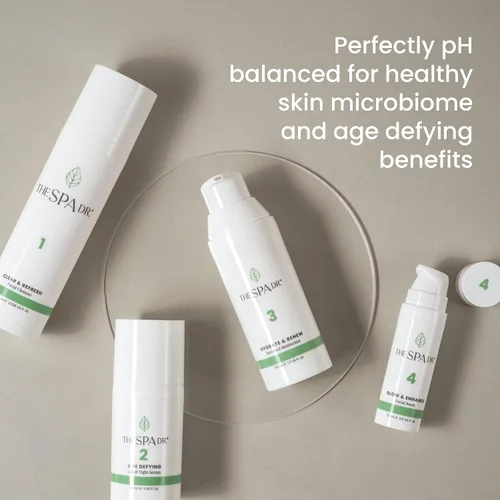 Vista 3 de The Spa Dr. Kit facial de 4 pasos para mujeres, kit de cuidado de la piel para 30 días, kit facial antiaginoso, cuidado orgánico de la piel